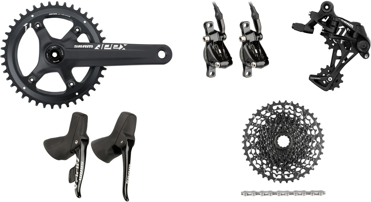 SRAM Apex 1 PM Gruppe 1x11 42 BB30 Hydr. Scheibenbremse 1 SRAM Apex 1 PM Gruppe 1x11 42 BB30 Hydr. Scheibenbremse